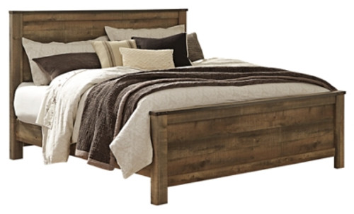 Trinell Brown King Panel Bed with Dresser