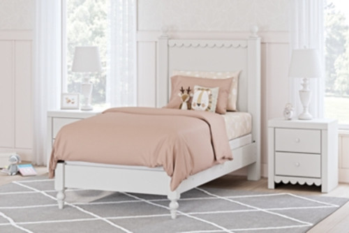 Ashley Mollviney White Twin Panel Bed