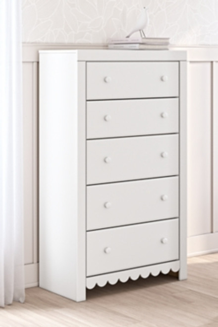 Ashley Mollviney White Chest of Drawers