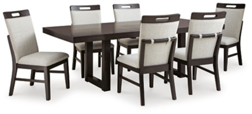 Ashley Neymorton Dark Grayish Brown Dining Table and 6 Chairs