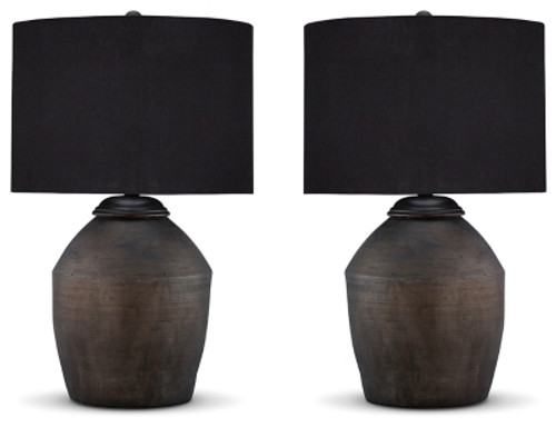 Ashley Naareman Metallic Black 2-Piece Table Lamp Set