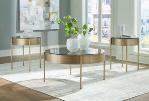 Ashley Jettaya Brushed Brass Table (Set of 3)