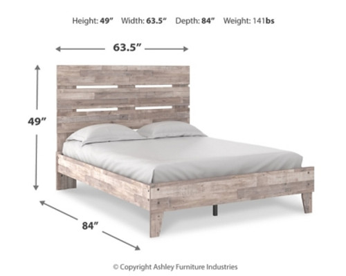 Ashley Neilsville Whitewash Queen Platform Bed with Dresser