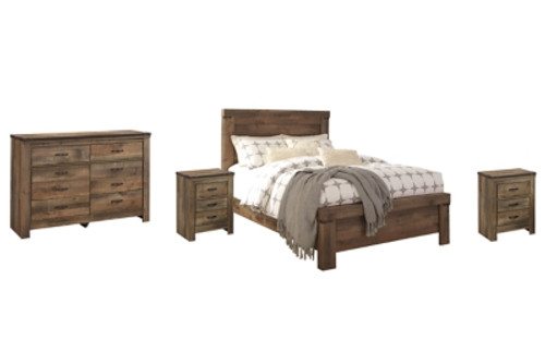 Ashley Trinell Brown Queen Panel Bed with Dresser and 2 Nightstands