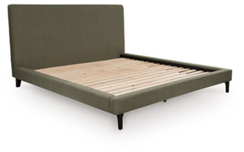 Ashley Zadilyn Sage Green King Upholstered Bed with Roll Slats