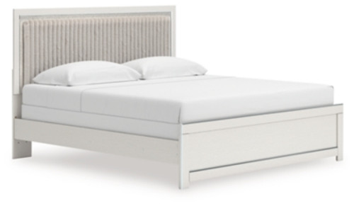 Ashley Birmonton Black King Upholstered Panel Bed