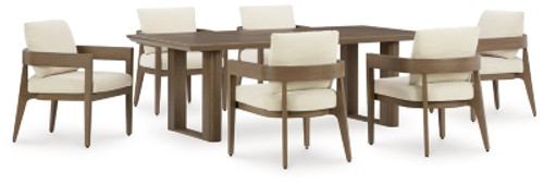 Ashley Serene Bay Dark Brown Outdoor Dining Table and 6 Chairs P671/625/601A(3)