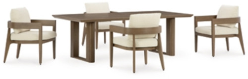 Ashley Serene Bay Dark Brown Outdoor Dining Table and 4 Chairs P671/625/602A(2)