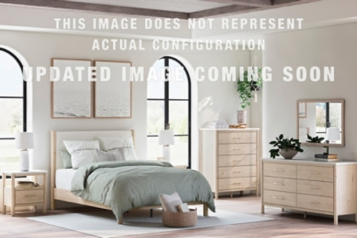 Ashley Cadmori Two-tone King Upholstered Panel Bed with Dresser