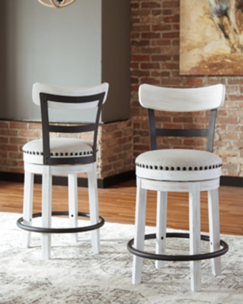Ashley Valebeck Black Brown Counter Height Dining Table and 4 Barstools D546/33/224(2)/824(2)