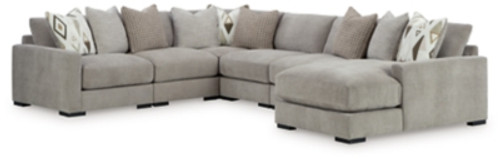 Benchcraft Aslan Court Flax 6-Piece Sectional with Chaise