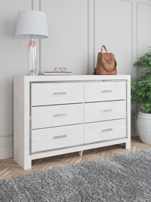 Ashley Altyra White King Panel Bookcase Bed with Dresser