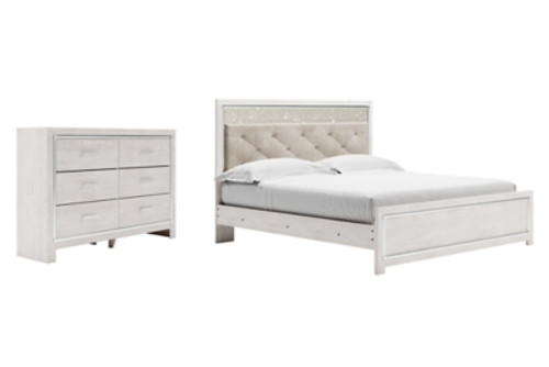 Ashley Altyra White King Panel Bed with Dresser