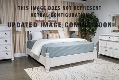 Ashley Chadworth Antique White California King Poster Bed with Mirrored Dresser and Nightstand Ashley Chadworth Antique White California King Poster Bed with Mirrored Dresser and Nightstand