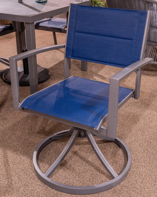 Ashley Point Bonita Blue Gray Outdoor Sling Swivel Chair (Set of 2)