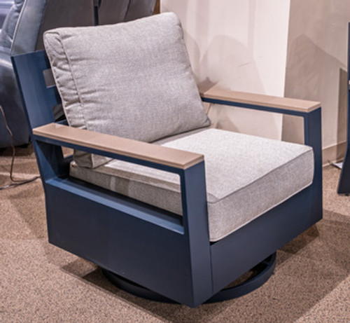 Ashley Mabry Shores Blue Outdoor Swivel Glider Chair with Cushion