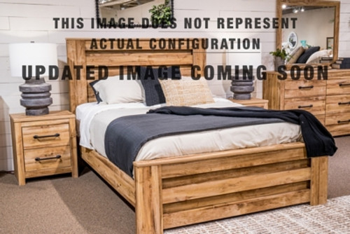 Ashley Branstony Brown Queen Crossbuck Panel Bed