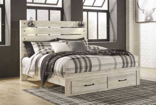 Ashley Cambeck Whitewash King Panel Storage Bed