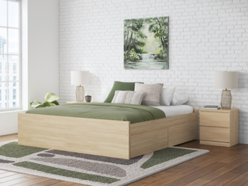 Ashley Onita Natural King Platform Bed with 2 Side Storage