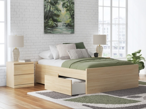 Ashley Onita Natural Full Platform Bed with 2 Side Storage