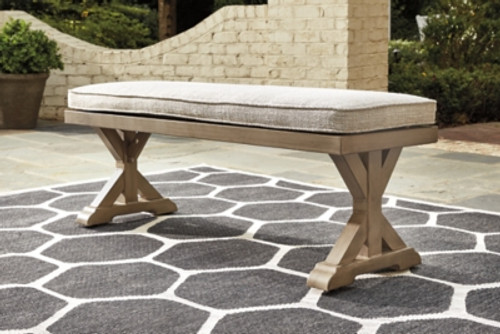 Ashley Beachcroft Beige Outdoor Dining Table and 2 Chairs and 2 Benches