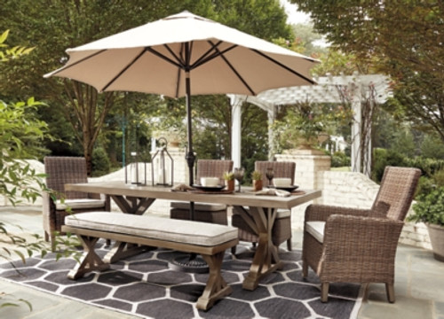 Ashley Beachcroft Beige Outdoor Dining Table