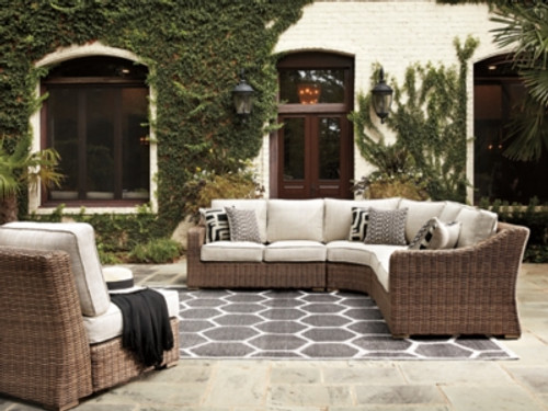 Ashley Beachcroft Beige 5-Piece Outdoor Seating Set