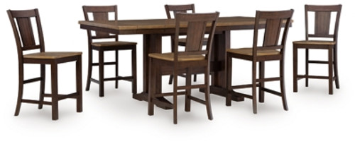 Ashley Anixburg Light Brown Dark Brown Counter Height Dining Table and 6 Barstools Ashley Anixburg Light Brown Dark Brown Counter Height Dining Table and 6 Barstools