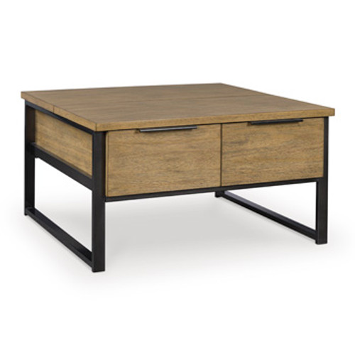 Ashley Montia Light Brown Lift-Top Coffee Table