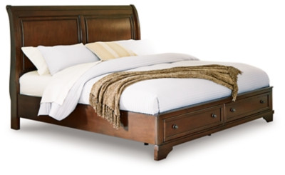 Ashley Trellington Brown Queen Sleigh Storage Bed