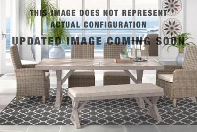 Ashley Beachcroft Beige Outdoor Sofa and Loveseat