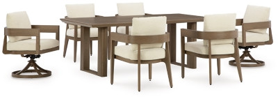 Ashley Serene Bay Dark Brown Outdoor Dining Table and 6 Chairs