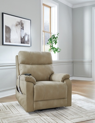 シラーペルビアナ Next-Gen Durapella Sand Power Lift Recliner - Luna Furniture