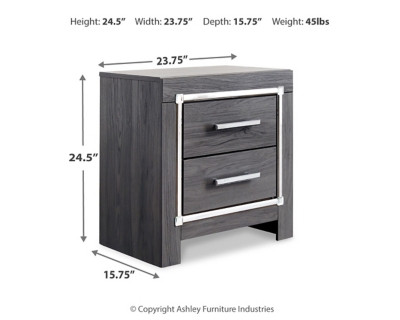 Ashley Lodanna Gray Queen/Full Upholstered Panel Headboard Bed with Mirrored Dresser and 2 Nightstands