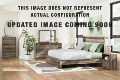 Ashley Baystorm Brown Queen Panel Storage Bed, Dresser, Mirror, Chest and Nightstand