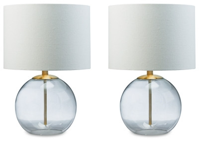 Samder Clear Brass Finish 2-Piece Table Lamp Set
