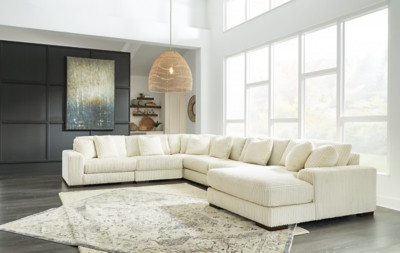 Ashley Lindyn Ivory 6-Piece Sectional with Chaise