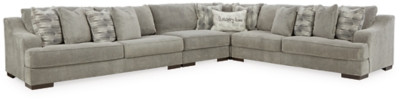 Bayless Smoke 4-Piece Sectional with Ottoman