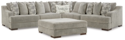 Bayless Smoke 3-Piece Sectional with Ottoman