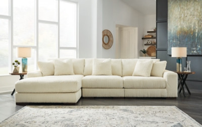 Ashley Lindyn Ivory 3-Piece Sectional with Chaise