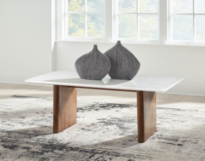 Ashley Isanti Light Brown White Coffee Table