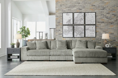 Ashley Lindyn Fog 3-Piece Sectional with Chaise 21105/17/46/64