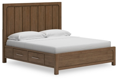 Ashley Cabalynn Light Brown California King Panel Bed with Chest and Nightstand