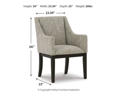 Ashley Burkhaus Beige Dark Brown Dining Arm Chair (Set of 2)