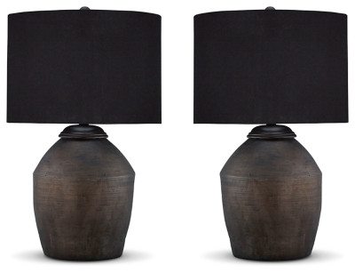 Ashley Naareman Metallic Black 2-Piece Table Lamp Set