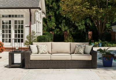 Ashley Coastline Bay Brown Outdoor Sofa with Cushion