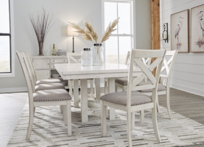 Ashley Robbinsdale Antique White Dining Table and 6 Chairs