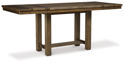 Ashley Moriville Grayish Brown Counter Height Dining Table and 4 Barstools and Bench