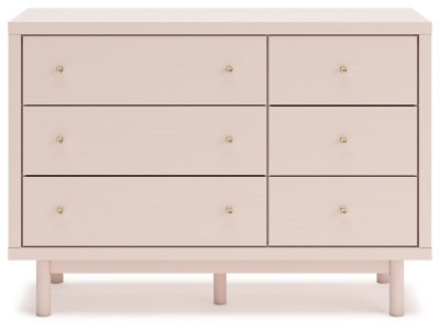 Ashley Wistenpine Blush Twin Panel Bed with Dresser and Nightstand