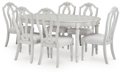 Benchcraft Montelaine Antique White Dining Table and 6 Chairs